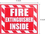 Fasmov 10 Pack Fire Extinguisher Inside Sticker Sign, 5" x 4" Self-Adhesive Vinyl Decals, Weatherproof & UV Protected for Cars, Trailers, Rv's, Trucks and Vehicles, Red on White - Image 2