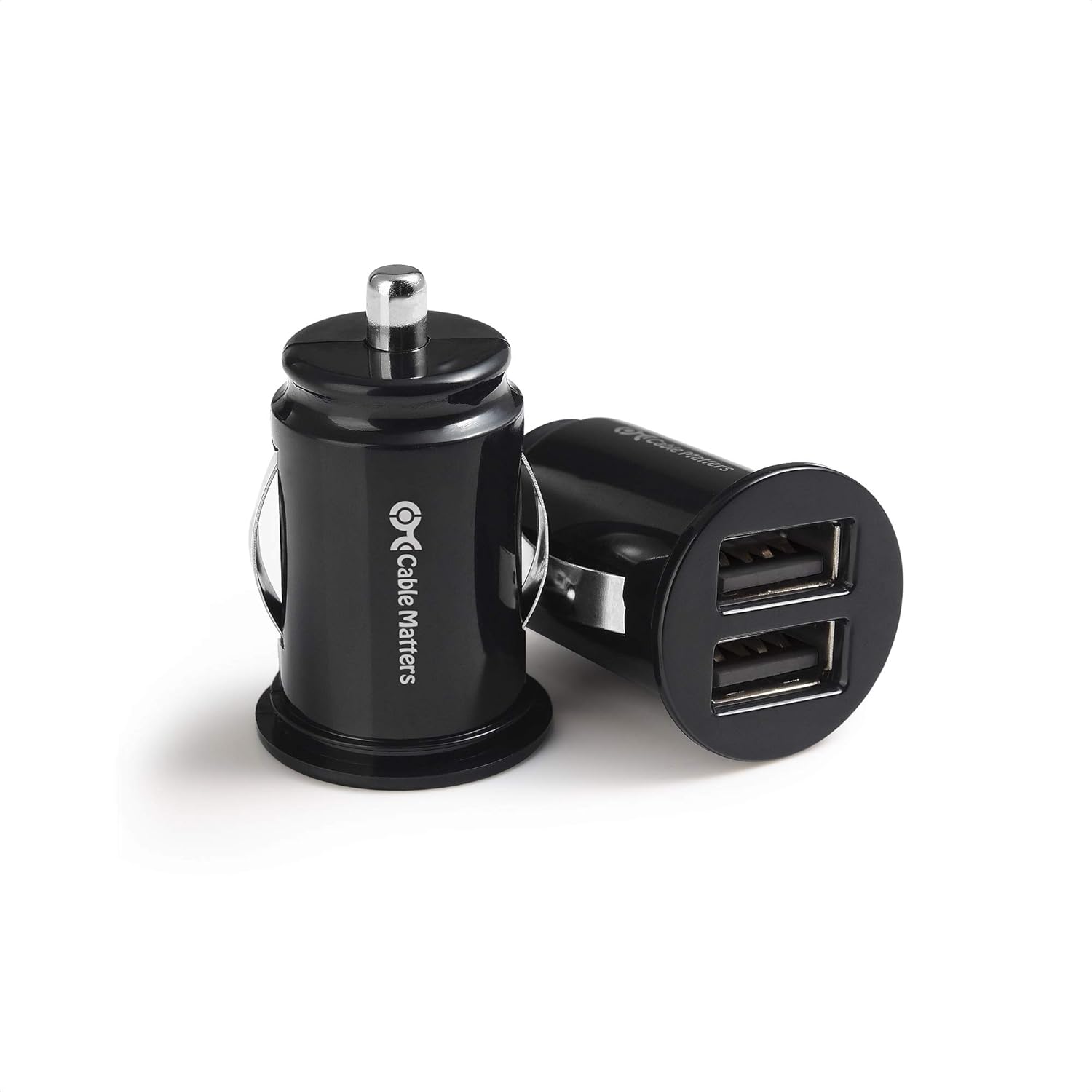 6112KoAvCL._AC_SL1500_.jpg Cable Matters 2-Pack 4.8A 24W Flush Mount Dual USB Car Charger, Compact Mini Car USB Charger for Smartphones and Tablets - Image 1