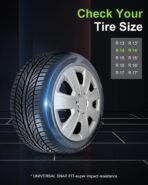 SCITOO Long-Lasting 14" Silver Hubcaps, fits Multiple Models, Stylish & Rust-Resistant, 14 inch Hub Caps Set of 4 Wheel Covers with Universal Snap-On Retention Rings - Image 4