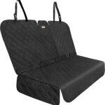 Back Seat Cover - 900D Oxford Waterproof Car Seat Protector, Fits Cars/SUVs/Trucks, Split Bench, Non-Slip, for Messy Kids & Drooling Dogs, Easy Clean(Black)