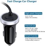 USB C Car Charger, 3.4A Fast Charging Car Adapter+3ft Type C Cable for Samsung Galaxy S26 S25 S24 S23 S22 S21 S20 S10 Note 20 A10E A20 A50 A51 A71,LG Stylo 6/5 G7 V60 ThinQ Moto G8 Google Pixel 4 3a - Image 3