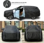 Car Cover Waterproof All Weather, Coverado Soft Cotton Lined Hail Protector Car Cover with Zipper Door, Outdoor Sun UV Rain Snow Protection Car Covers for Automobiles Universal Fit SUV (170"-190") - Image 2