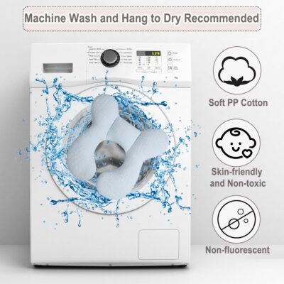 Upgraded Baby Head Support Pillow for Newborn Toddler, Soft Cotton Baby Travel Pillow for Car Seats and Strollers, Blue - Image 6