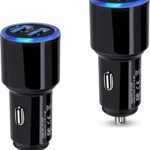 USB Car Charger, 2Pack 4.8A Fast Charging Dual Port USB Cigarette Lighter Adapter for iPhone 15 14 13 12 11 Pro Max SE XR X 8 7 6, iPad, Samsung Galaxy S23 S22 S21 S20 S10 S9 S8 S7 A51,Android,Kindle