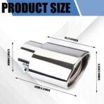 Stainless Steel Car Exhaust Tip, Universal Car Exhaust Pipe Modification Tail Throat Tail Pipe, Chrome-Plated Finish Exhaust Tailpipe Universal Car Accessories Fits Most Car (Silver Straight) - Image 2