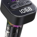 Bluetooth 5.3 FM Transmitter for Car, Bluetooth Car Adapter with Type-C PD(30W) Charger and QC3.0 USB Port, Wireless FM Radio Transmitter, Support MP3 Player, Handsfree Calling, LED Backlit,U Disk