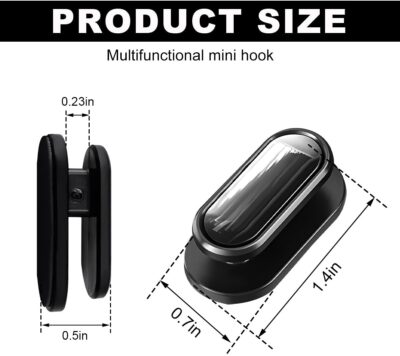 4 PCS Car Mini Hooks, Self-Adhesive Multifunctional Hanging Car Storage Hooks on Dashboard, Universal Vehicle Hook Stickers for Keys Mask Charging Cable, Car Accessories (Glossy) - Image 2