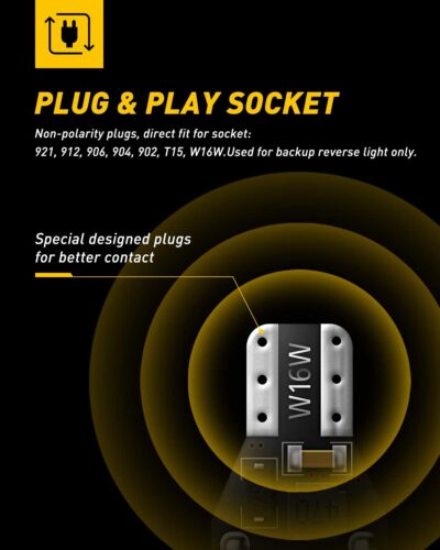 AUXITO 912 921 LED Bulb for Backup Light Reverse Lights High Power 2835 15-SMD Chipsets Error Free T15 906 922 W16W Bulbs, 6000K White, Exterior Light Bulbs (Upgraded, Pack of 2) - Image 8