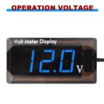 2 Pieces DC 4 to 28V Car Digital Voltmeter 12V Voltage Meter Car Audio Gauge LED Display 12V Waterproof Voltage Gauge Meter for Motorcycle(Blue Light) - Image 5