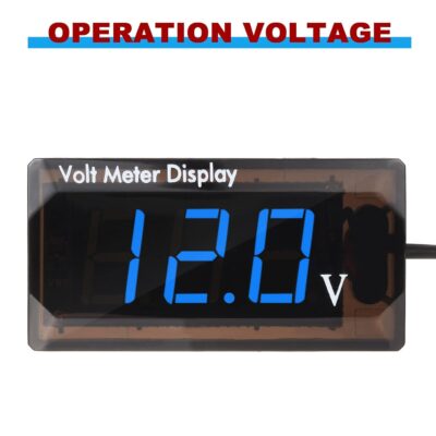 2 Pieces DC 4 to 28V Car Digital Voltmeter 12V Voltage Meter Car Audio Gauge LED Display 12V Waterproof Voltage Gauge Meter for Motorcycle(Blue Light) - Image 5