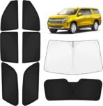 KUST Car Window Shades for Chevy Suburban/GMC Yukon XL 2021-2025 2026 Windshield Sun Shade Side Window Cover UV Block Privacy Protection Accessories for Camping Blackout Rear Back Full Set 8PCS