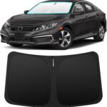 INSAUTO Custom Fit Windshield Sun Shade Accessories for Honda Civic 2016-2021, Foldable Front Window Sunshade, UV & Heat Reflector, Keeps Interior Cool, Includes Storage Bag