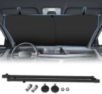 Retractable Windshield Sun Shade Automatic Sunshade for car with 99% UV Heat Protection, 420D Fabric Keep Cool & Protect Interior, Universal Adjustable Fit for Cars Trucks SUVs (Not for Large Trucks)