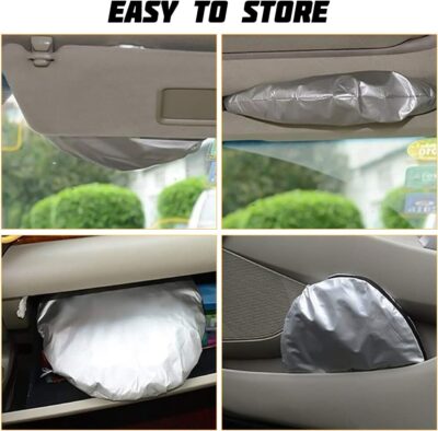 Car Window Shade, 6Pack Set Auto Sun Shades for Side Window Front and Rear Windshield with Storage Pouch for Car, SUV, Van, Truck, Full Sun Protection, Block UV Rays, Keep car Cool (59.5"x27.6"/6PCS) - Image 5