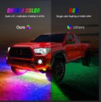 Nilight 4Pcs Car Underglow Neon Accent Strip Lights 256 LEDs RGBIC Multi Color DIY Sound Active Function Music Mode with APP Control and Remote Control Underbody Light Strips, 2 Years Warranty - Image 6