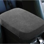 Car Center Console Cover, Leather Memory Foam Vehicle Armrest Seat Box Cover, Comfortable Scratch Resistant Auto Interior Middle Console Protector, Universal for SUV Automobile Truck (Black)