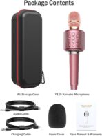 Wireless Bluetooth Karaoke Microphone, Built-in Loud Speaker for 10H Playback, Add Reverb/Duet Mode/Earbuds Monitoring, Portable Karaoke Machine for Entertainment & Singing Practice (Rose Gold) - Image 8