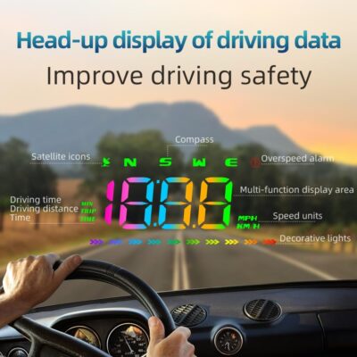Heads Up Display M23 Color, GPS Digital Speedometer MPH for All Cars, Car Compass, Windshield Speedometer projector, Multi-function Display, Direction - Image 3