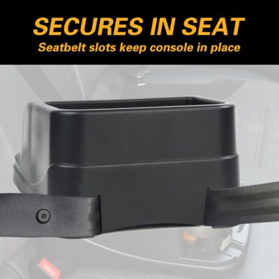 Big Center Console for Cars, Trucks, Minivans, SUVs, with 2 Adjustable Cup Holders for Car, Back Bench and Front Seat or Floor, Universal Center Console Organizer (Black) - Image 6