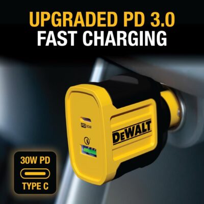 DEWALT Heavy Duty USB + USB C Car Charger Adapter, 49.5W Cigarette Lighter USBA Charger, PD Car Charging Adapter PPS 30W Quick Charge 3.0 Fast Charging for iPhone 17/16/15 Pro Max Samsung Galaxy Pixel - Image 8
