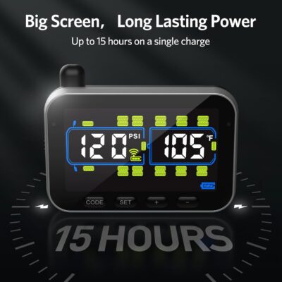 GUTA Trailer Tire Pressure Monitoring System, RV Tire Pressure Monitor with 10 Sensors, 6 Alert Modes, Signal Booster, Large Color Display, Long Sensing Distance, 0-188PSI TPMS for RV Trailer Semi - Image 6