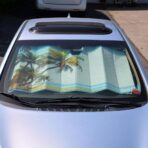 BDK Palm Tree Tropical Island Front Windshield Sun Shade Accordion Folding Cute Car Window Shades for Truck & Car Sunshade Shield for Sun UV Rays - Visor Protector Keeps Vehicle Cool - 58 x 27 inches - Image 7