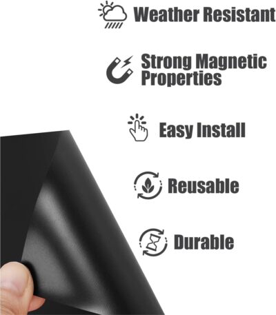 MC MOTOPARTS Magnetic Racing Number - Custom Track Day & Autocross Magnetic Vinyl Decal - Name, Make, Model, Flag - 2 Pieces | Black Words on White Background | 12" x 15" Inch - Image 5