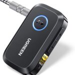 UGREEN Bluetooth 6.0 Receiver for Car with LDAC, AI Noise Cancelling 3.5mm AUX Bluetooth Car Adapter, Hi-Res Wireless Audio Receiver for Home Stereo/Wired Speaker with Hands-Free Call,15H Battery Life