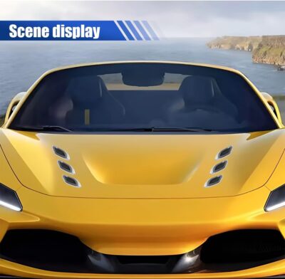 6PCS Car Exterior Hood Side Door Air Vent Cover, Glossy Auto Fenders Trim Intake Grille Decorative Sticker, ABS Hood Spoiler Bumper Side Vent Decal Decoration for Most Cars (Silver) - Image 3