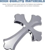 Car Stickers,3.25" x 2.2" 3D Cross Automotive Decal,Car Accessories Jesus Christian Metal Cross Cars Emblem,Self Adhesive Automotive Exterior Accessories,Applicable to All Vehicles (Sliver) - Image 3