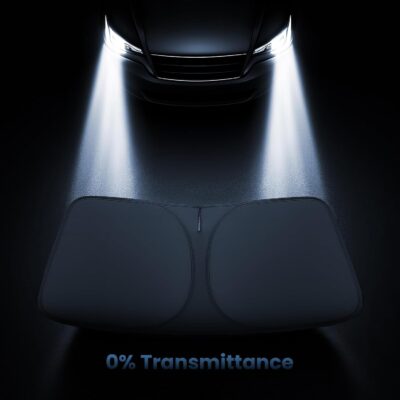 Windshield Sunshade for Dodge RAM 1500 2019-2023 2024 2025 2026 - Innovative No-Light-Pass Technology, Mirror Cut-Out, Blocks 99% UV Rays, Fade-Resistant, Easy-Fold RAM 1500 Windshield Sun Shade - Image 4