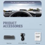 H500 Car Heads Up Display Windshield HUD Digital Speedometer for Car with Real Time Speed, Altitude, Trip Data, Overspeed Alarm Dual Mode Chip.