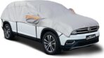 Half Car Cover SUV, Windshield Top Cover for Ice and Snow with Cotton Liner, Snow Car Cover Waterproof All Weather for Sun, Rain, Dust, UV Protection Fit SUV L