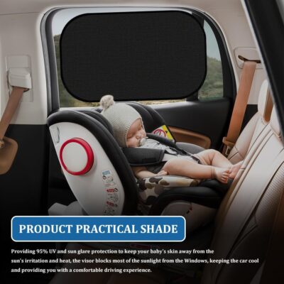 2PCS Car Window Shades for Baby, Cars Sun Shade, 21"x14" Mesh Car Window Covers, Sun Shade Cars Accessories Sun Glare Shield and UV Protection Universal Fit Children, Pets, Adult (Black) - Image 6