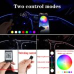 LED Interior Car Strip Light, Multicolor RGB 9 in 1 Optic Ambient Lighting Kits，Dual Control with Switch and A P P, Neon Lights On Car Dashboard with Music Sync Mode (9 in 1) - Image 6