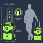 5000 PSI Professional Electric Pressure Washer,4.0 GPM Heavy Duty Power Washer with 4 Nozzles,Foam Cannon,33FT Hose and 500ml Soap Bottle for Home/Cars(Green) - Image 7