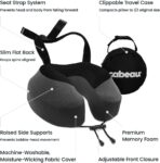 Cabeau Evolution S3 Travel Pillow - Memory Foam Neck Pillow for Airplane and Long Flights with Seat Straps for Head and Neck Support, 360 Degree Support (Steel Grey) - Image 3