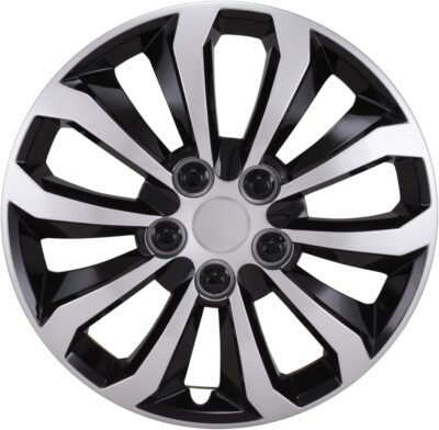 CCI Wheel Covers 106114SB, Automotive Grade ABS, Gloss Painted/Black and Silver, 14 Inch, 10 Spoke, Universal Fit - Image 3