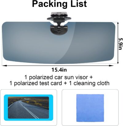 Sun Visor Extender for Car, Polarized Sun Visor for Car, Adjustable Cars Visor Extender Sun Blocker,Sunvisor Extension Protect from Snow Blindness,Glare and Harmful Light(1PCS) - Image 5