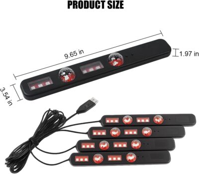 Car Interior LED Light, 4 in 1 RGB Vehicle Underdash Ambient Lighting Kit with Music Sync & APP/Remote Control, USB Port Auto Inside Footwell Decoration Lamp, Universal Fit - Image 2