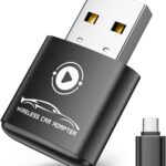 Wireless CarPlay Adapter for Apple iPhone（2026 Upgraded） Mini Design, Converts Factory Wired to Wireless Adapter for CarPlay, Plug and Play, Auto Connect Fast and Stable(Black)