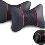 Car Neck Pillow 2 PCS,Universal Soft Breathable Leather Car Neck Pillow Comfortable Head Neck Rest Support Cervical Pillow for Travel Car Seat Driving & Home