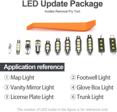 nsautolighting 13pcs LED Interior Lights Bulb Kit for Chevy Corvette C6 2005 2006 2007 2008 2009 2010 2011 2012 2013 Super Bright 6000K White Interior LED Light Bulbs Package + Install Tool - Image 9