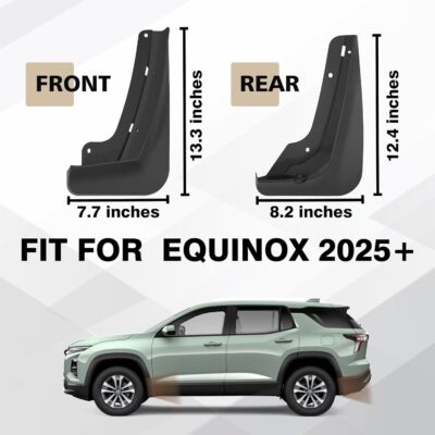 Muslogy Mud Flaps Splash Guards Compatible with 2025 2026 Chevrolet Equinox Accessories All Weather Fender Guard Mudguards Sediment Protection Front & Rear 4PCS Fit Equinox LT RS ACTIV(Won't Fit EV) - Image 2