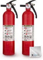 Kidde FA110 Multipurpose Fire Extinguishers 2 Pack - Red, (Rating 1-A:10-B:C) Includes Wholesalehome Cleaning Cloth