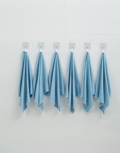 6 Pack Microfiber Glass Cleaning Cloth, 16 Inch X 16 Inch, Lint Free Quickly Clean Window, Glasses, Windshields, Mirrors, and Stainless Steel, Blue - Image 6