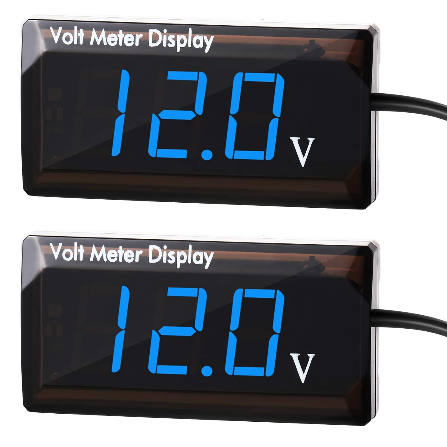 6139dEeNNXL._SL1500_.jpg 2 Pieces DC 4 to 28V Car Digital Voltmeter 12V Voltage Meter Car Audio Gauge LED Display 12V Waterproof Voltage Gauge Meter for Motorcycle(Blue Light) - Image 1