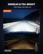 SEALIGHT 9007 LED Light Bulb, 50,000LM 1000% Brighter HB5 LED Bulbs, Real Mini Size 6500K Cool White IP68 Waterproof, Plug and Play, Pack of 2 - Image 5