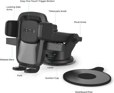 iOttie Easy One Touch Classic Dash & Windshield Universal Car Mount Phone Holder Desk Stand for iPhone, Samsung, LG, Moto and other Smartphones - Image 8