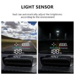 M19 Universal Car HUD Heads Up Display, OBD2 GPS Digital Speedometer for Windshield, Overspeed Warning, Fatigue Alert, 6-Speed Data, Plug and Play for All Cars, HD Speed Projector - Image 4